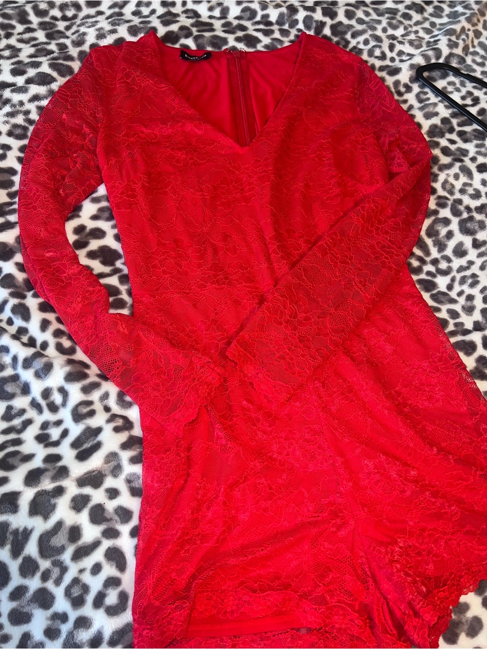 Bebe Red Lace Jumpsuit Romper